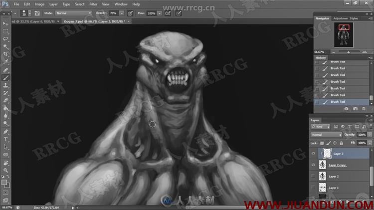 Zbrush魔幻怪物角色设计细化雕刻视频教程 CG 第18张
