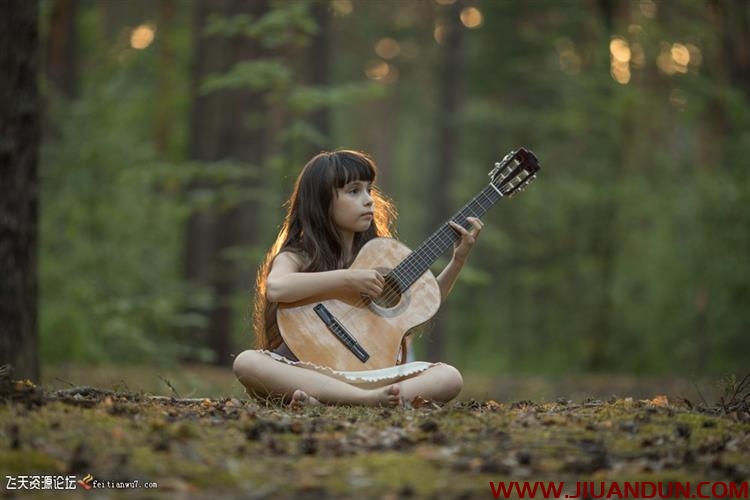 俄罗斯摄影师Anastasia Kuchina唯美儿童'吉他女孩'后期修饰教程 PS教程 第2张