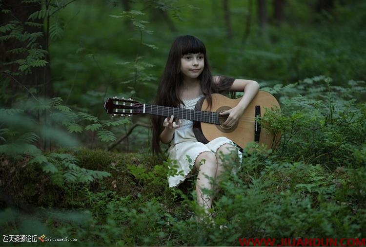 俄罗斯摄影师Anastasia Kuchina唯美儿童'吉他女孩'后期修饰教程 PS教程 第6张