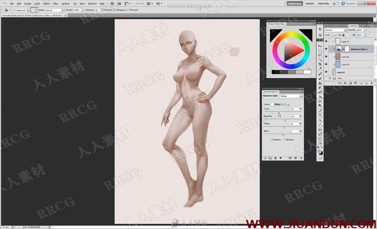 女性人体与肌肉从草图到完整数字绘画视频教程 CG 第2张