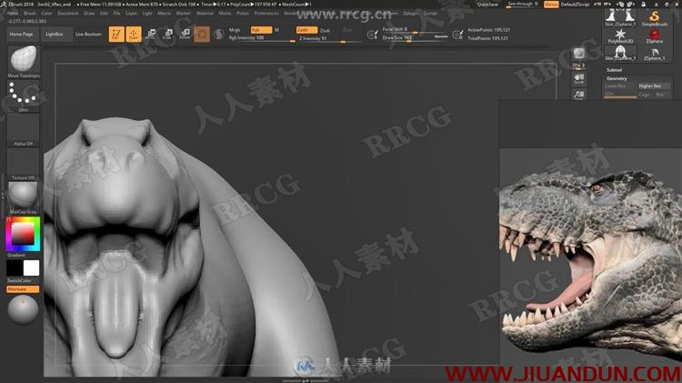 Zbrush恐龙模型雕刻视频教程 CG 第10张