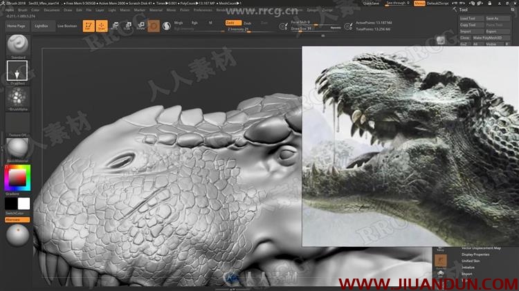 Zbrush恐龙模型雕刻视频教程 CG 第18张