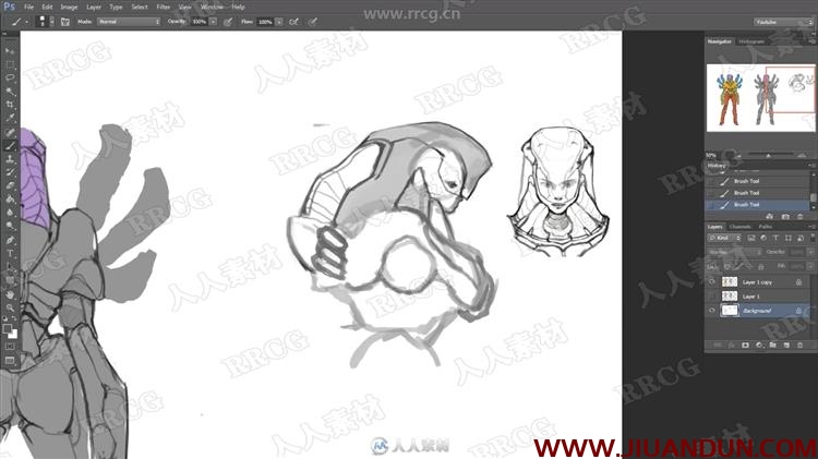 异星战士游戏角色概念设计完整绘画工作流程视频教程 CG 第10张