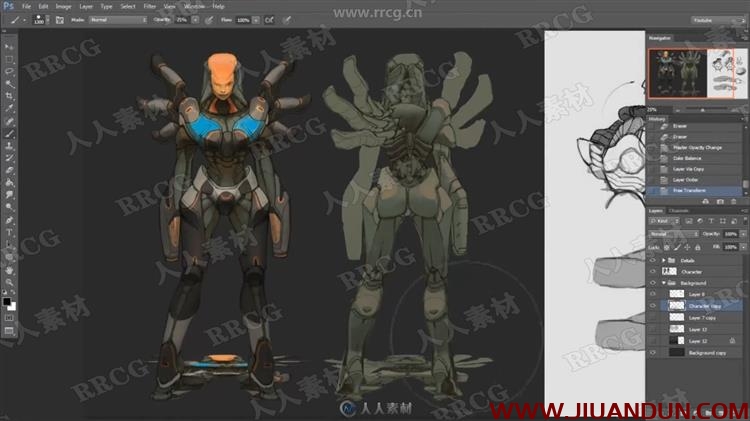 异星战士游戏角色概念设计完整绘画工作流程视频教程 CG 第13张