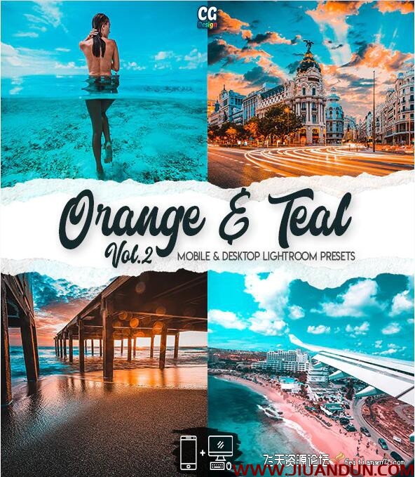 橙和蓝绿色卷2-15个高级Lightroom预设Orange & Teal Vol. 2 Lightroom LR预设 第1张