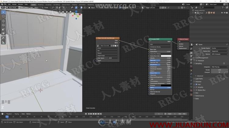 Blender逼真现代化建筑室内外3D设计工作流程视频教程 3D 第5张