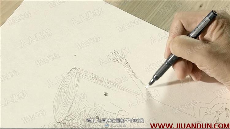 针管笔手绘用笔技法传统绘画视频教程 CG 第7张