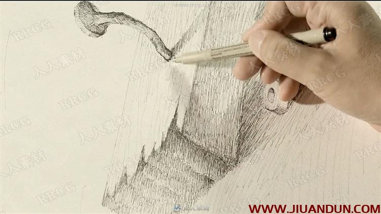 针管笔手绘用笔技法传统绘画视频教程 CG 第19张