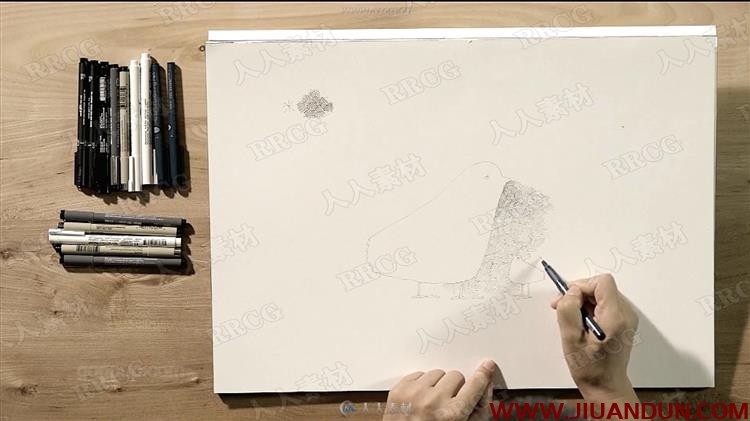 针管笔手绘用笔技法传统绘画视频教程 CG 第22张