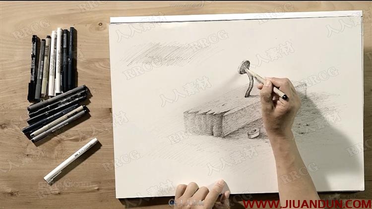 针管笔手绘用笔技法传统绘画视频教程 CG 第23张
