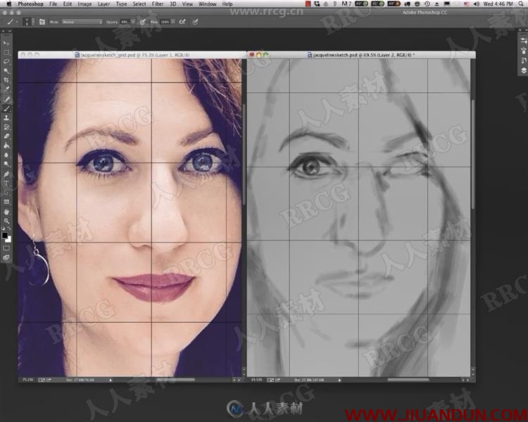 写实人脸素描画法步骤入门详细数字绘画视频教程 CG 第23张