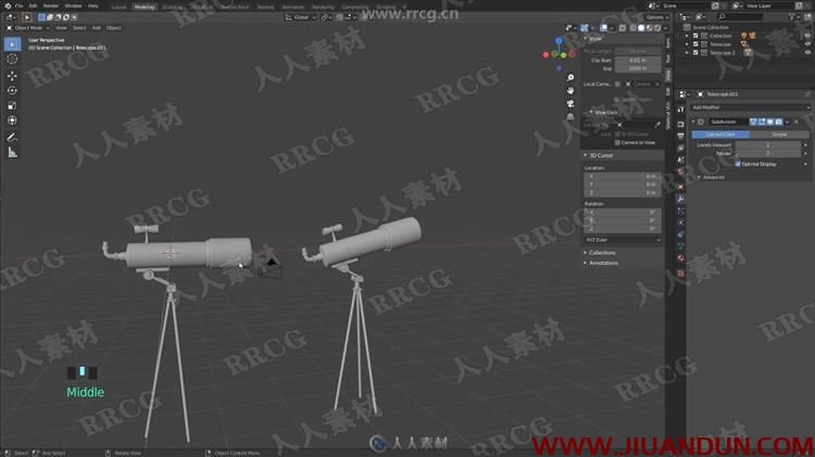 Blender 2.9高质量望远镜实例制作训练视频教程 CG 第7张