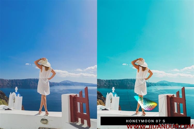 圣托里尼旅拍蓝调LR预设+3DLUT预设Santorini Lightroom Presets LUTs LR预设 第4张
