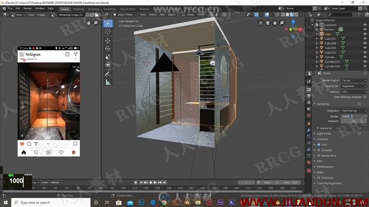 Blender室内设计建筑可视化渲染技能训练视频教程 CG 第10张
