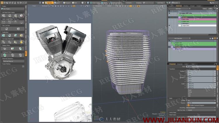 Modo摩托车引擎复杂建模技术训练视频教程 CG 第7张