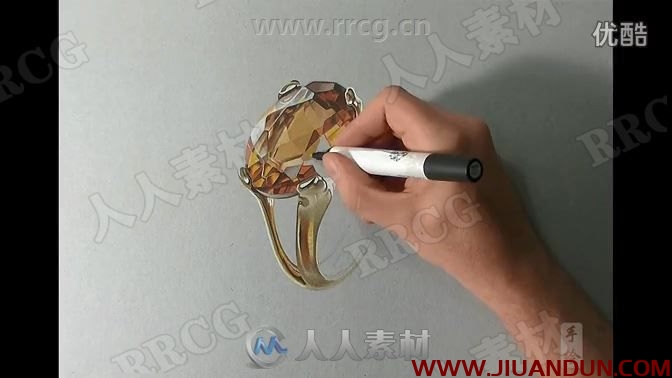 马克笔珠宝首饰系列传统手绘实例视频教程 CG 第10张