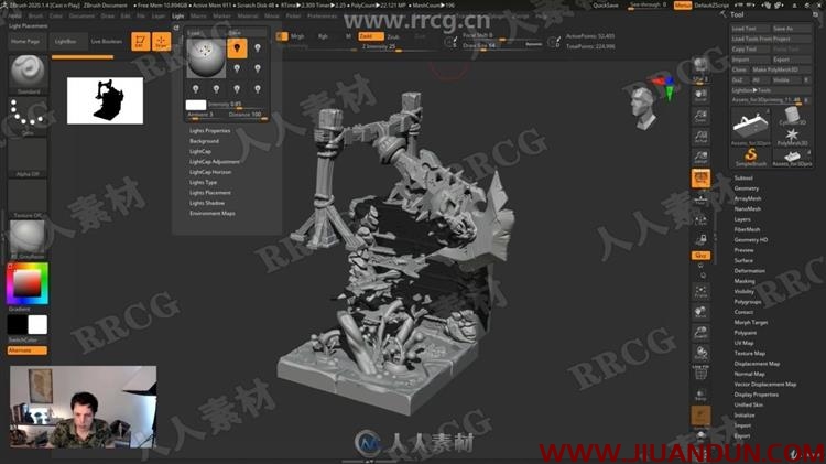 ZBrush于Blender游戏道具3D打印级雕刻工作流视频教程 design others 第12张