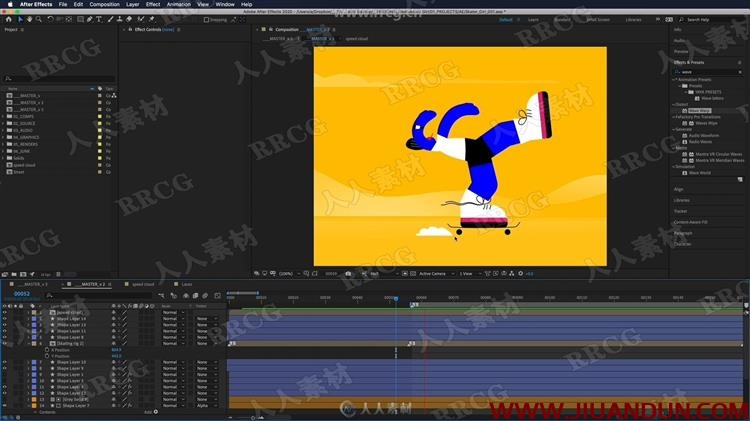 AE插画破浪变形动画实例制作训练视频教程 AE 第10张