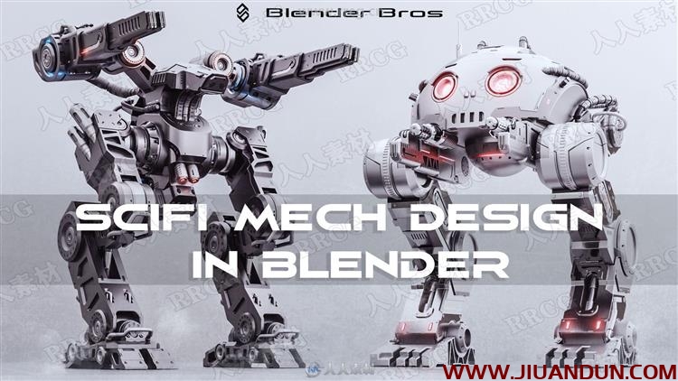Blender科幻机器人硬表面建模完整工作流程视频教程 3D 第6张