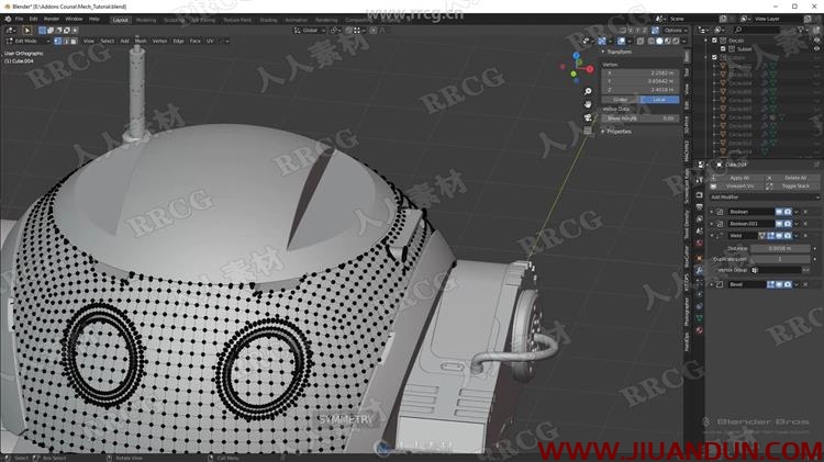 Blender科幻机器人硬表面建模完整工作流程视频教程 3D 第17张