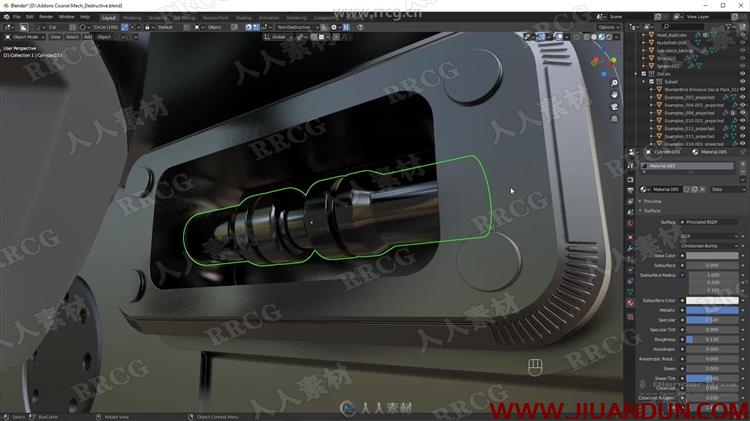 Blender科幻机器人硬表面建模完整工作流程视频教程 3D 第22张