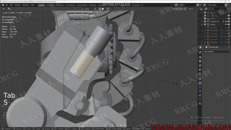 Blender科幻机器人硬表面建模完整工作流程视频教程 3D 第27张