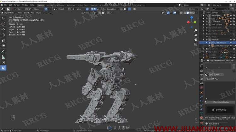 Blender科幻机器人硬表面建模完整工作流程视频教程 3D 第29张