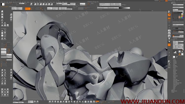 ZBrush科幻机械狗雕刻概念设计实例训练视频教程 3D 第9张