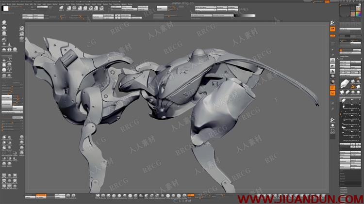 ZBrush科幻机械狗雕刻概念设计实例训练视频教程 3D 第11张