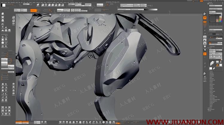 ZBrush科幻机械狗雕刻概念设计实例训练视频教程 3D 第16张