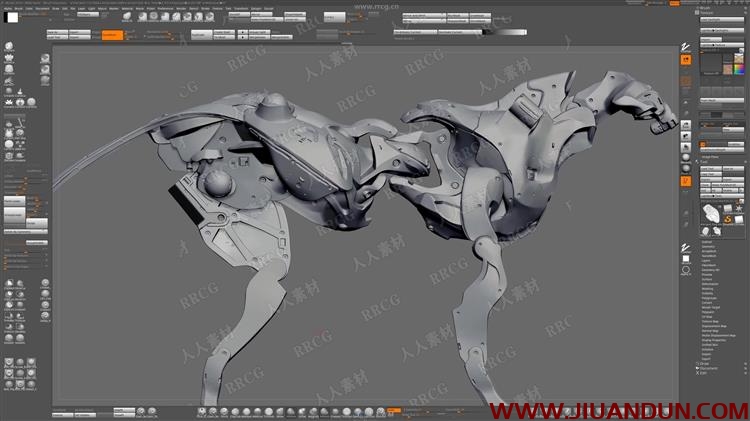 ZBrush科幻机械狗雕刻概念设计实例训练视频教程 3D 第19张
