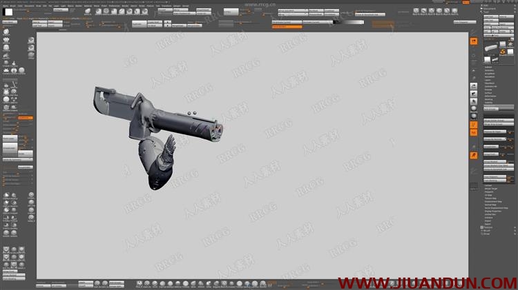 ZBrush科幻便携火箭炮概念设计实例训练视频教程 CG 第2张
