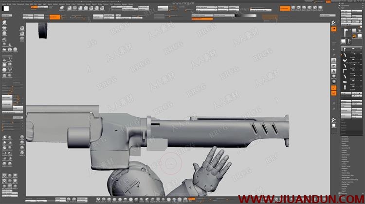 ZBrush科幻便携火箭炮概念设计实例训练视频教程 CG 第3张