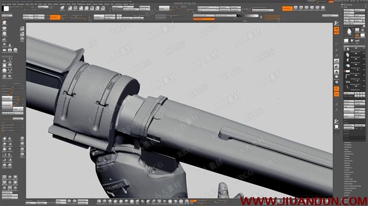ZBrush科幻便携火箭炮概念设计实例训练视频教程 CG 第5张