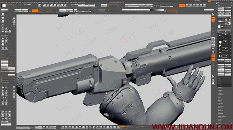 ZBrush科幻便携火箭炮概念设计实例训练视频教程 CG 第6张