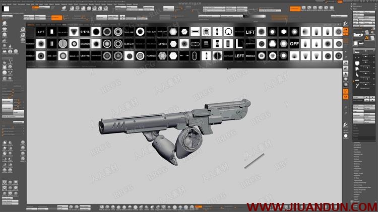 ZBrush科幻便携火箭炮概念设计实例训练视频教程 CG 第9张