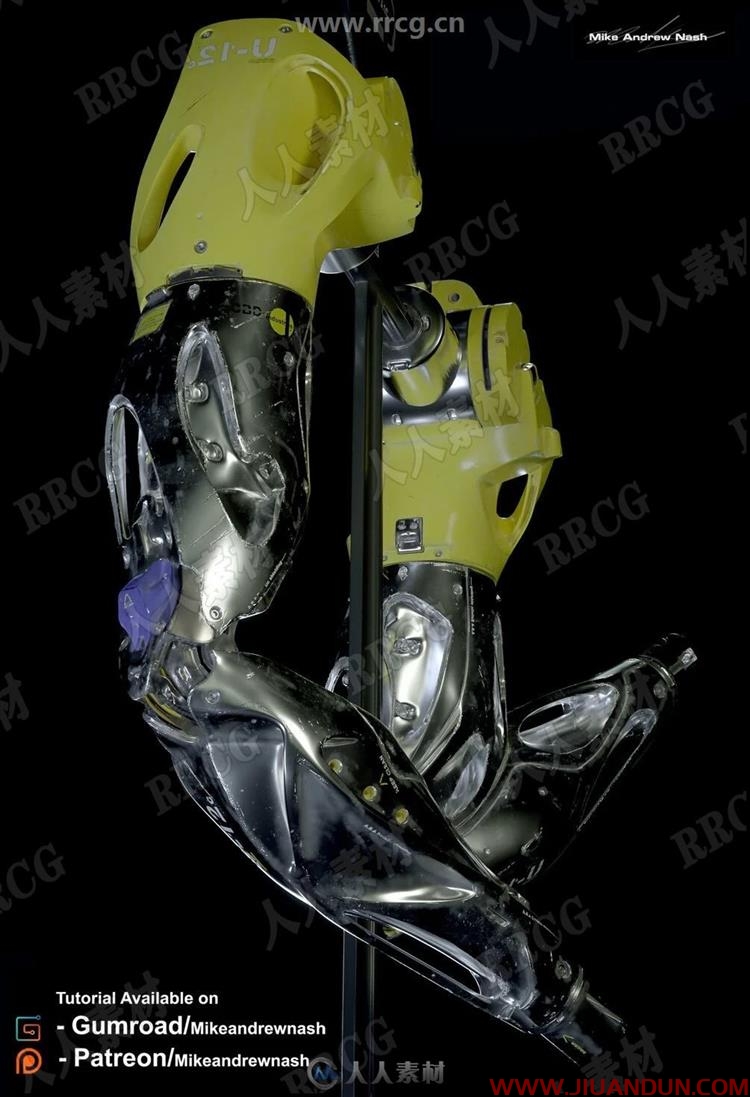 未来派科幻机械手臂实例制作大师级视频教程 3D 第21张