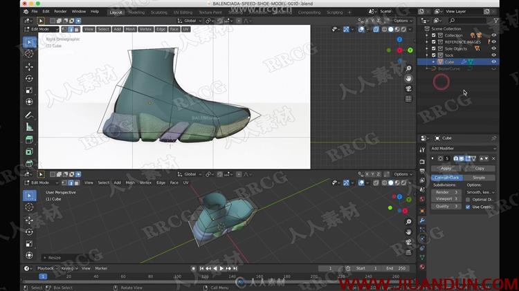 Blender鞋子完整建模实例制作训练视频教程 3D 第2张