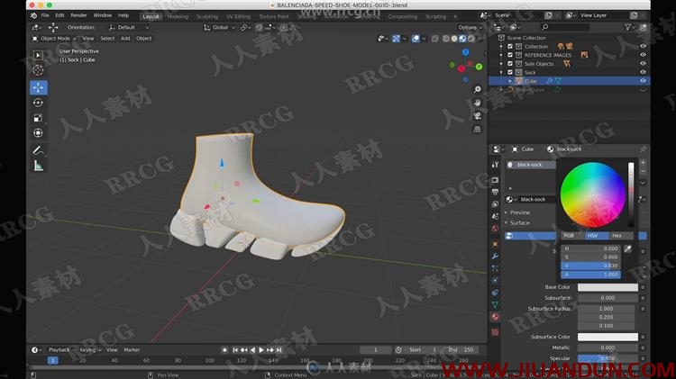 Blender鞋子完整建模实例制作训练视频教程 3D 第3张