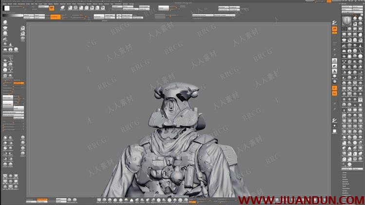 Zbrush独特科幻机械角色设计实例制作中级视频教程 3D 第14张