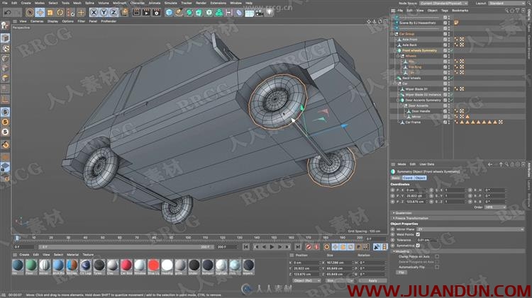 C4D中TOON汽车纹理3D模型拆分训练视频教程 C4D 第5张
