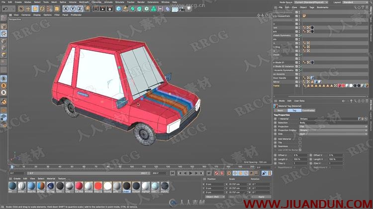 C4D中TOON汽车纹理3D模型拆分训练视频教程 C4D 第9张
