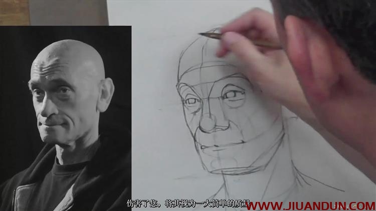 内森·福克斯(Nathan Fowkes)用木炭笔绘制人物肖像中文字幕 CG 第3张