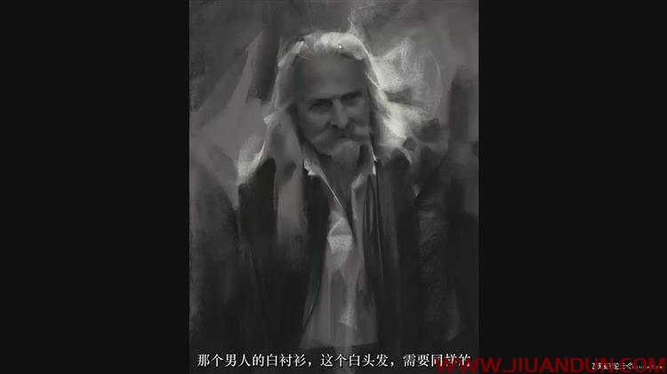 内森·福克斯(Nathan Fowkes)用木炭笔绘制人物肖像中文字幕 CG 第7张