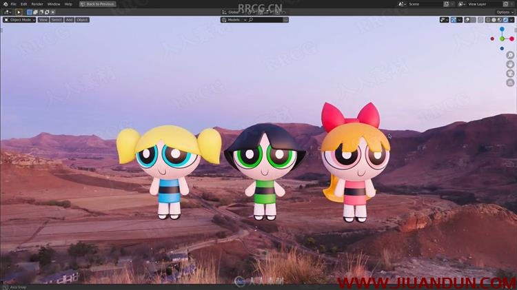 Blender初学者飞天小女警动画角色模型实例视频教程 CG 第6张