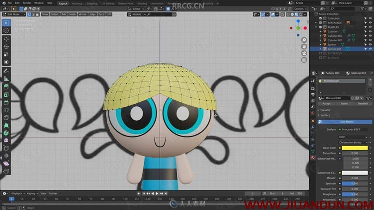 Blender初学者飞天小女警动画角色模型实例视频教程 CG 第10张