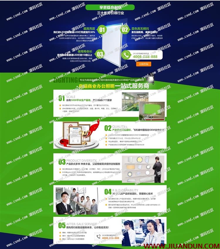 绿色风格产品展示营销型网站织梦dede模板源码可自适应手机版 PHP源码 第2张