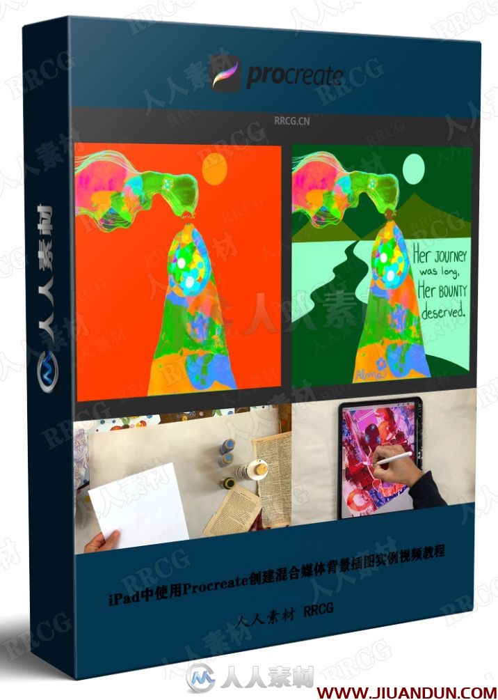 iPad中使用Procreate创建混合媒体背景插图实例视频教程 CG 第1张