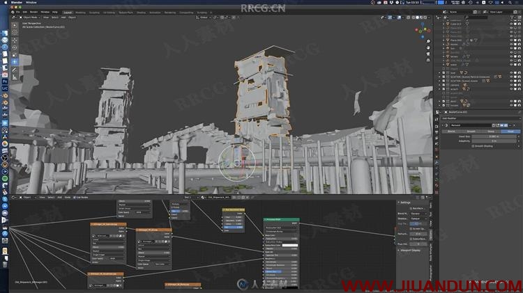 Blender绘制混合3D环境草图视频教程 3D 第8张