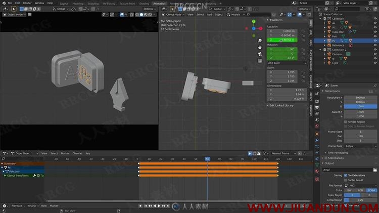 Blender中创建3D图标循环动画视频教程 3D 第13张